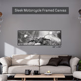 Motorcycle In Field Frames Canvas Art